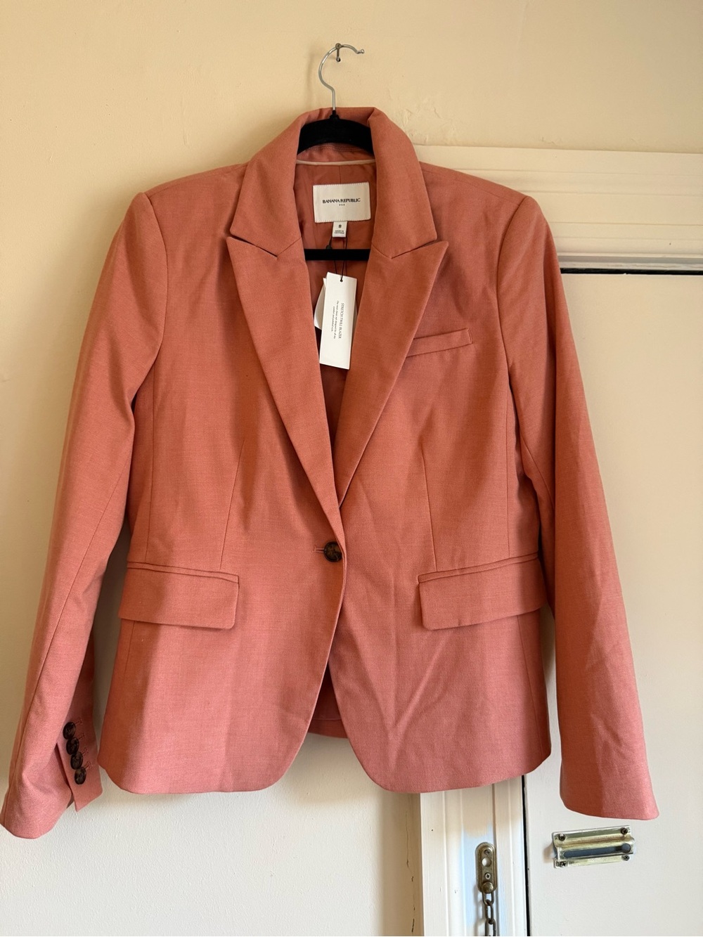 Banana Republic Dusty Rose Single-Button Tailored Blazer